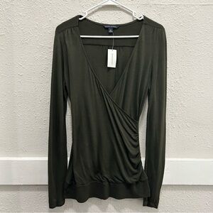 Banana Republic Olive Green Wrap Top